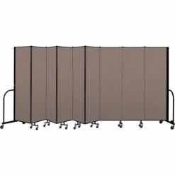 Screenflex Portable Room Divider 9 Panel, 6'8"H x 16'9"W, Fabric Color: Oatmeal