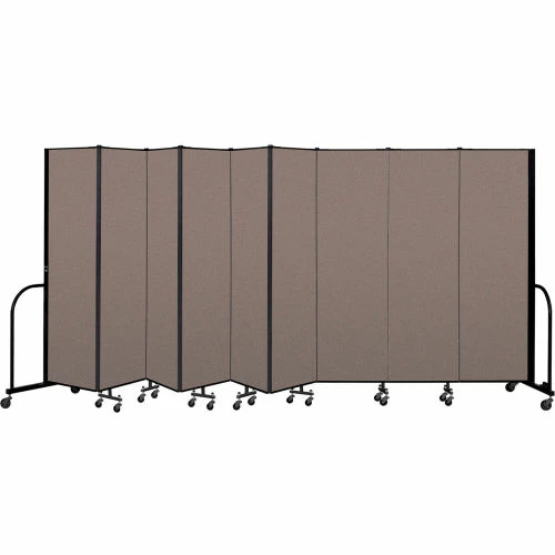 Screenflex Portable Room Divider 9 Panel, 6'8"H x 16'9"W, Fabric Color: Oatmeal