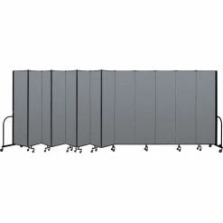 Screenflex Portable Room Divider 13 Panel, 7'4"H x 24'1"W, Fabric Color: Gray