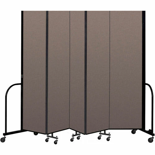 Screenflex Portable Room Divider 5 Panel, 7'4"H x 9'5"W, Fabric Color: Oatmeal
