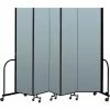 Screenflex Portable Room Divider 5 Panel, 7'4"H x 9'5"W, Vinyl Color: Blue