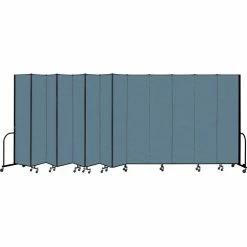 Screenflex Portable Room Divider 13 Panel, 8'H x 24'1"W, Fabric Color: Blue