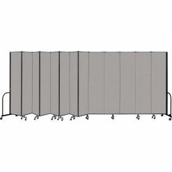 Screenflex Portable Room Divider 13 Panel, 8'H x 24'1"W, Vinyl Color: Gray