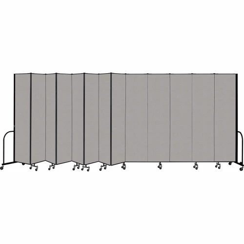 Screenflex Portable Room Divider 13 Panel, 8'H x 24'1"W, Vinyl Color: Gray