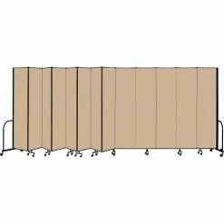 Screenflex Portable Room Divider 13 Panel, 8'H x 24'1"W, Vinyl Color: Oatmeal