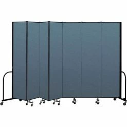 Screenflex Portable Room Divider 7 Panel, 8'H x 13'1"W, Fabric Color: Blue