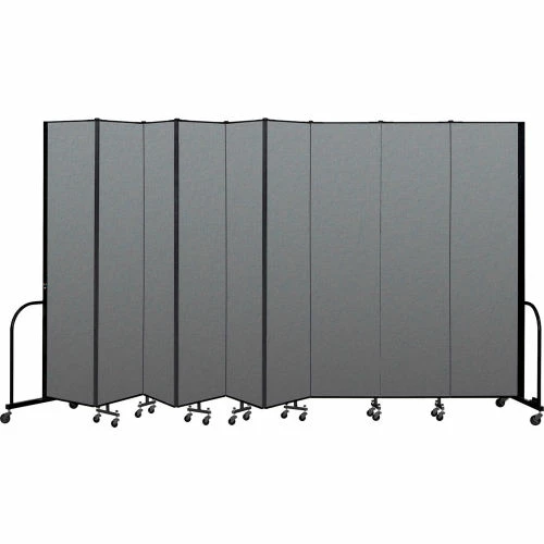 Screenflex Portable Room Divider 9 Panel, 8'H x 16'9"W, Fabric Color: Gray