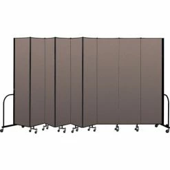 Screenflex Portable Room Divider 9 Panel, 8'H x 16'9"W, Fabric Color: Oatmeal