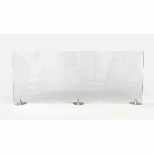 Ghent Desktop Protection Screen - Freestanding 48"W x 24"H, Frosted Thermoplastic - Image 2