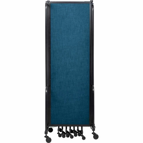 National Public Seating NPS® Mobile Room Divider, Fabric, 210"W x 6' H, 9 Panels, Blue - Image 2