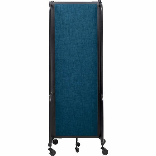 National Public Seating NPS® Mobile Room Divider, Fabric, 6'W x 6' H, 3 Panels, Blue - Image 2