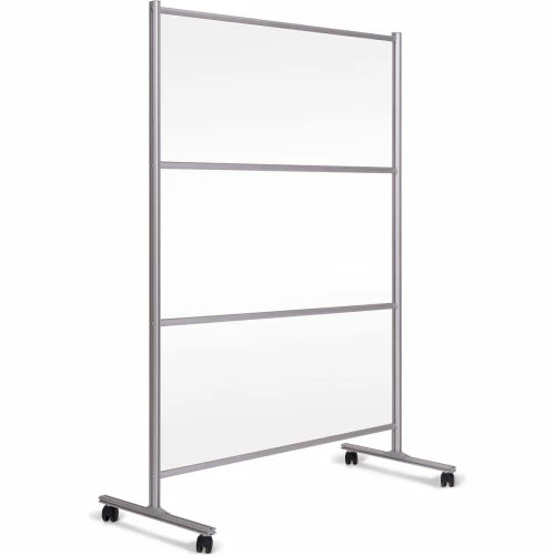 MasterVision Mobile Stand with Glass Divider, 50"W x 68-1/2"H