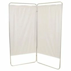 Fabrication Enterprises FEI King Size 2-Panel Privacy Screen, 6 mil Vinyl Panels, 59"W x 68"H, White