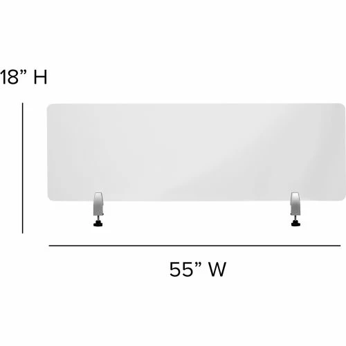 Flash Furniture Clear Acrylic Desk Partition with Hardware, 18"H x 55"W - Image 6