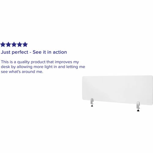 Flash Furniture Clear Acrylic Desk Partition with Hardware, 18"H x 55"W - Image 4