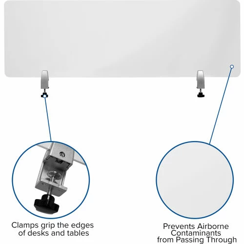 Flash Furniture Clear Acrylic Desk Partition with Hardware, 18"H x 55"W - Image 5