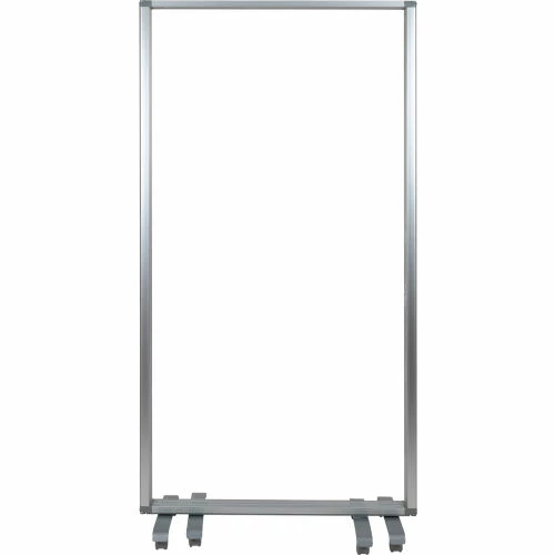 Flash Furniture 3 Panel Transparent Acrylic Mobile Partition with Lockable Casters-106-1/2"W x 72"H - Image 9