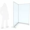 Quantum Corner Rigid Stationary Floor Partition, 2-Panel, 40"Wx72"H, Aluminum Frame, Frosted Inserts