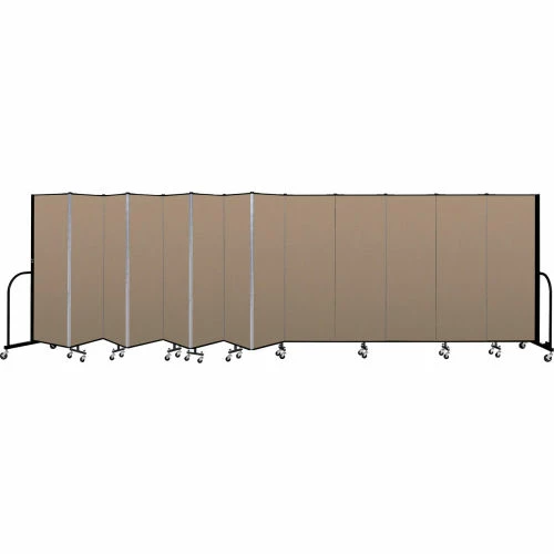 Screenflex Portable Room Divider - 13 Panel - 6'H x 24'1"W - Desert