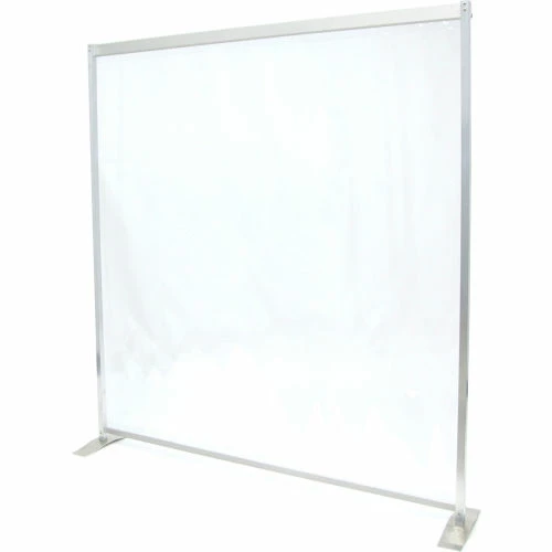 Global Industrial Floor Supported Portable Personal Safety Partition 6'W x 8'H - Clear - Image 5