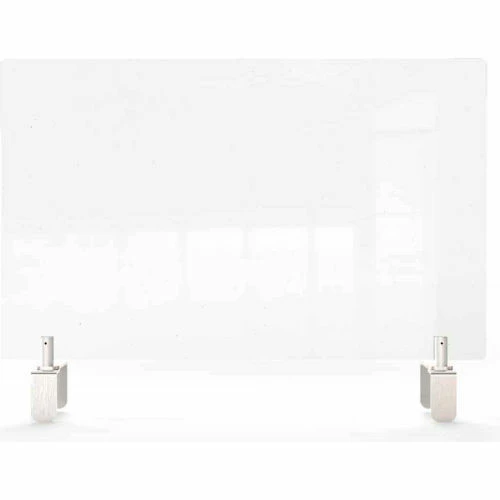 Ghent Clear Partition Extender with Attachable Clamps, 18"H x 42"W - Image 4