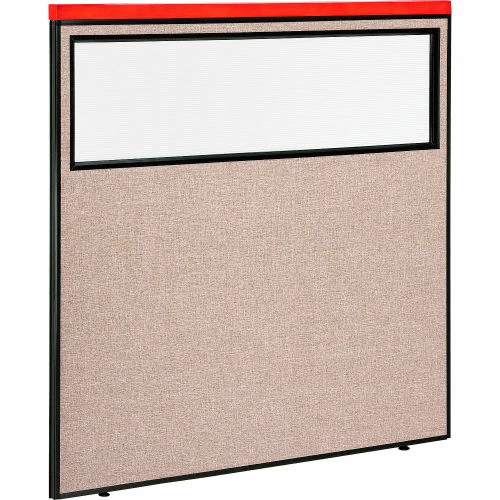 Interion By Global Industrial Interion® Deluxe Office Partition Panel with Partial Window, 60-1/4"W x 61-1/2"H, Tan - Image 9