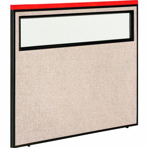 Interion By Global Industrial Interion® Deluxe Office Partition Panel with Partial Window, 48-1/4"W x 43-1/2"H, Tan - Image 9