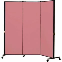 Screenflex Healthflex Portable Medical Privacy Screen, 3-Panel, Rose