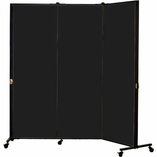 Screenflex Healthflex Portable Medical Privacy Screen, 3-Panel, Vinyl Coal