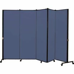 Screenflex Healthflex Portable Medical Privacy Screen, 5-Panel, Lake