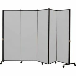 Screenflex Healthflex Portable Medical Privacy Screen, 5-Panel, Stone