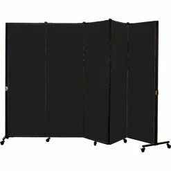 Screenflex Healthflex Portable Medical Privacy Screen, 5-Panel, Charcoal