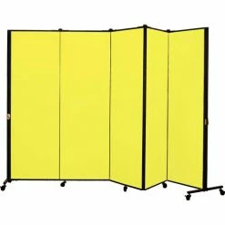 Screenflex Healthflex Portable Medical Privacy Screen, 5-Panel, Primary Yellow