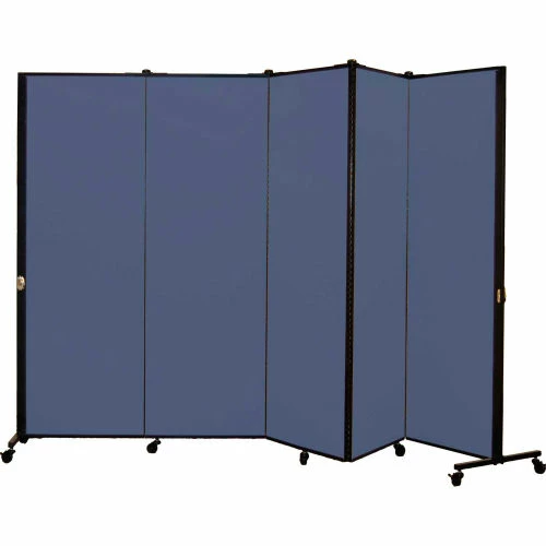 Screenflex Healthflex Portable Medical Privacy Screen, 5-Panel, Vinyl Blue Tide