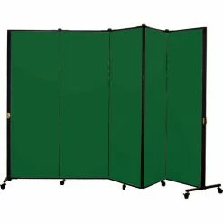 Screenflex Healthflex Portable Medical Privacy Screen, 5-Panel, Vinyl Mint