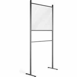 M&T Display Clear Wall Separator without Bracket 37"W x 29-1/8"H, Black Frame