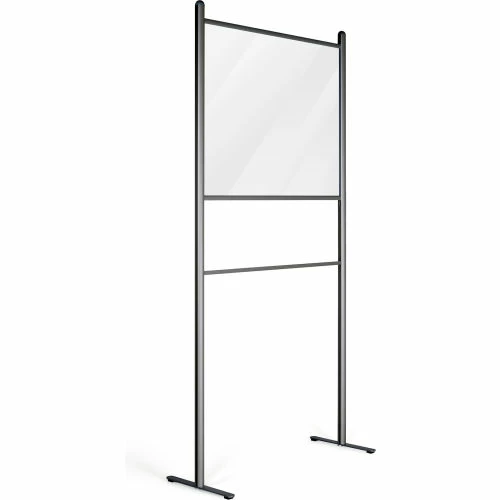 M&T Display Clear Wall Separator without Bracket 37"W x 29-1/8"H, Black Frame