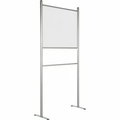 M&T Display Clear Wall Separator without Bracket 37"W x 29-1/8"H, Silver Frame