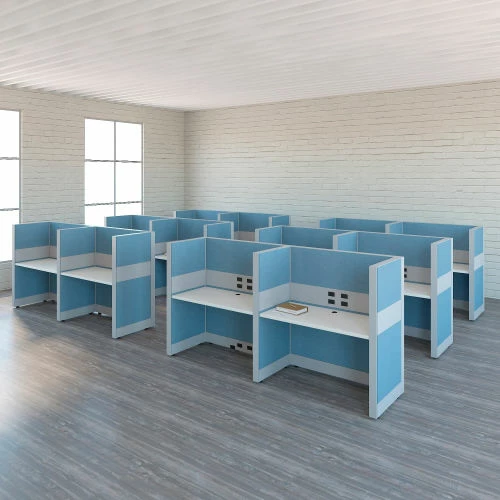 Interion By Global Industrial Interion® Modular Partition Stacking Panel with Fabric, 48"W x 16"H, Blue - Image 13