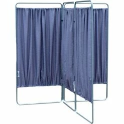 Omnimed King Economy 4 Section With "T" Hinge Privacy Screen, 126"W x 67.5"H, Silver