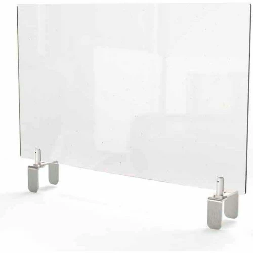 Ghent Clear Partition Extender with Attachable Clamps, 18"H x 42"W - Image 2
