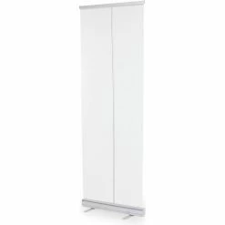 Quantum Retractable Floor Partition with Telescoping T-Frame, 24"W x 81"H, Clear Polyester
