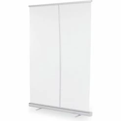 Quantum Retractable Floor Partition with Telescoping T-Frame, 47"W x 81"H, Clear Polyester