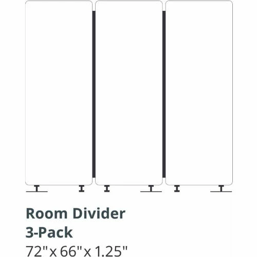 Luxor RECLAIM Acoustic Room Dividers - 3 Pack - Misty Gray - Image 3