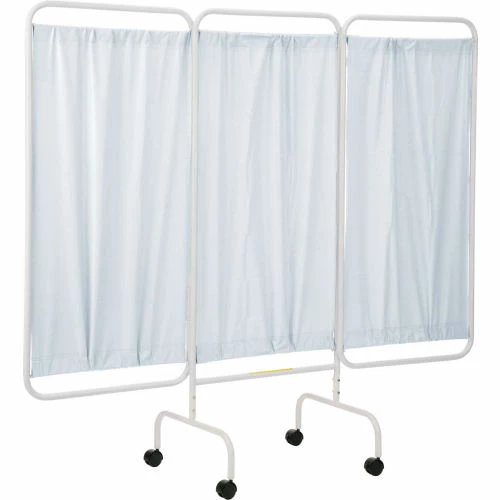 R&B Wire Products PSS-3C Three Panel Mobile Medical Privacy Screen, 81"W x 69"H, White Vinyl Panels