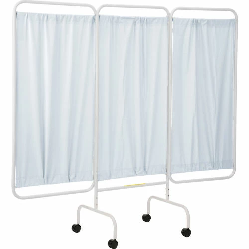 R&B Wire Products R&B Wire 3 Panel Mobile Medical Privacy Screen, 81"W x 69"H, White Vinyl Panels