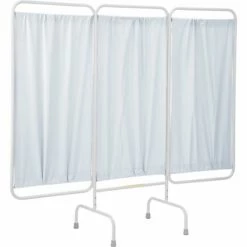 R&B Wire Products R&B Wire 3 Panel Medical Privacy Screen, 81"W x 69"H, White Vinyl Panels