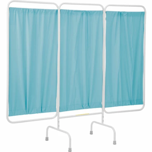 R&B Wire Products R&B Wire Antimicrobial 3 Panel Medical Privacy Screen, 81"W x 69"H, Gray Vinyl Panels