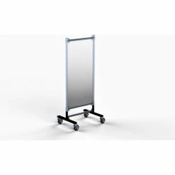 Railex Area Guard 79"H x 24"W High Impact Clear Shield - Rolling Base - Galvanized Frame