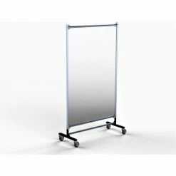 Railex Area Guard 79"H x 48"W High Impact Clear Shield - Rolling Base - Galvanized Frame
